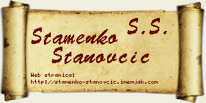 Stamenko Stanovčić vizit kartica